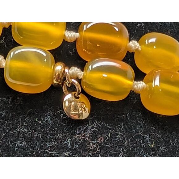 Lola Rose Ruby Rae Yellow Amber Agate Necklace 56 Inches - Picture 7 of 7